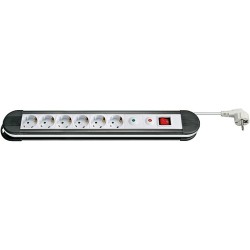 REGLETA 6 TOMAS SCHUKO+INT+PROTEC BLANCA