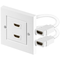 ROSETA EMPOTRABLE 2 x HDMI H-H BLANCO
