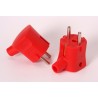 CONECTOR SCHUKO MACHO ROJO CODO 90º