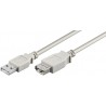 CABLE USB A 2.0 M-H 1,8MTS GRIS