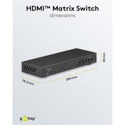 SWITCH HDMI 4 ENTRADAS 2 SALIDAS+MA 4K30