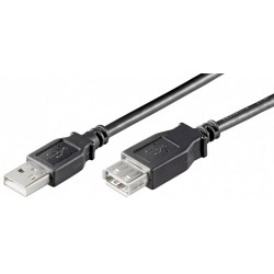 CABLE USB A 2.0 M-H 3MTS NEGRO