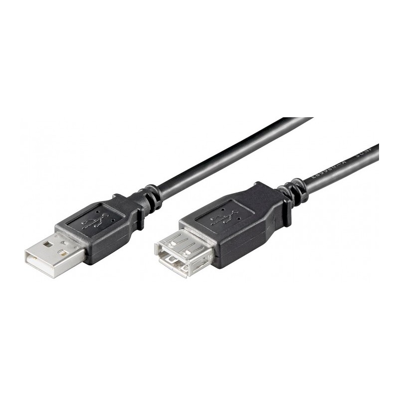 CABLE USB A 2.0 M-H 3MTS NEGRO