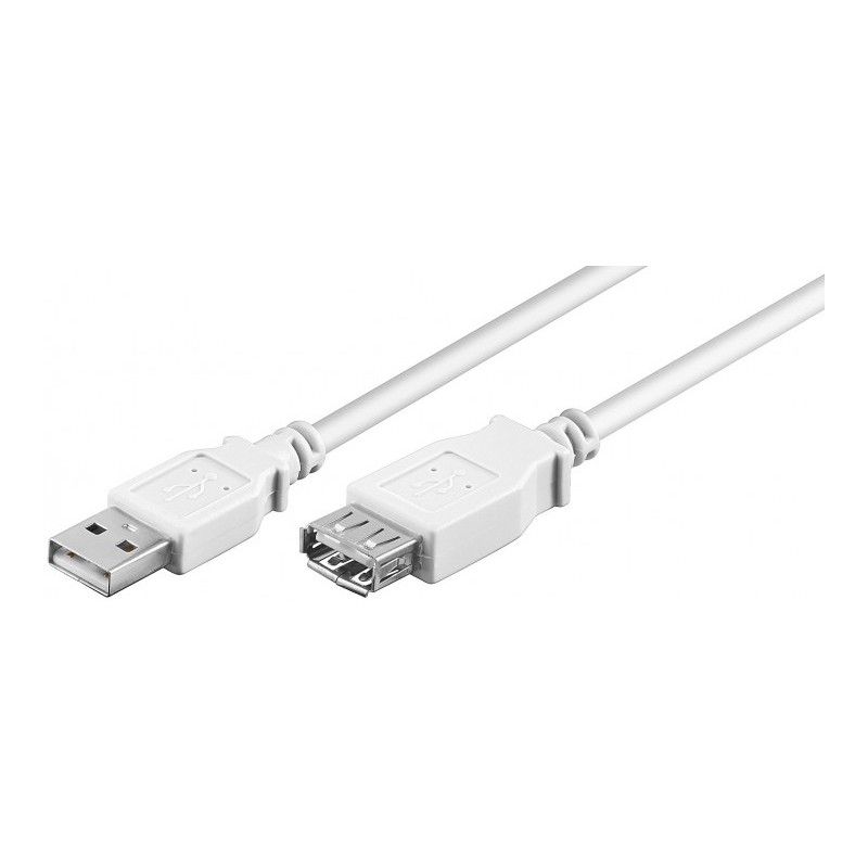 CABLE USB A 2.0 M-H 0,60MTS BLANCO