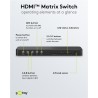 SWITCH HDMI 4 ENTRADAS 2 SALIDAS+MANDO4K