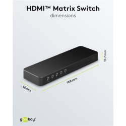 SWITCH HDMI 4 ENTRADAS 2 SALIDAS+MANDO4K