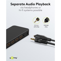 SWITCH HDMI 4 ENTRADAS 2 SALIDAS+MANDO4K
