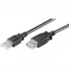 CABLE USB A 2.0 M-H 3MTS NEGRO HQ