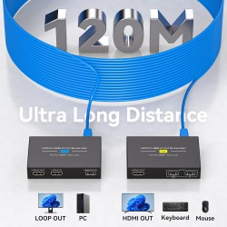 EXTENSOR KVM HDMI+USB HD CAT6 RJ45 120m
