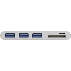 ADAPTADOR USB C M-3xUSB 3.0+LECTOR TARJE