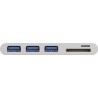ADAPTADOR USB C M-3xUSB 3.0+LECTOR TARJE