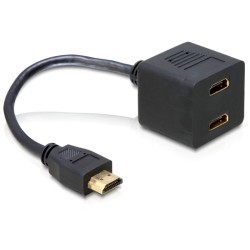 CABLE DUPLICADOR HDMI 1/Mx2/H NIKEL 20cm