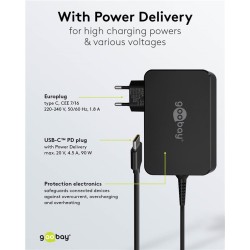 ALIMENTADOR 220V 1xUSB C 20V 4.5A 90W