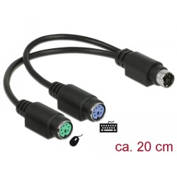 ADAPTADOR PS2 M-2xPS2 (PS/2) HEMBRA 20cm