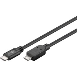 CABLE MICRO USB B 2.0 M-USB C M 1M NEGRO