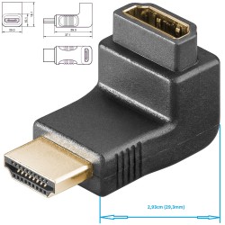 ADAPTADOR HDMI M-H CODO 90º BAJO PERFIL