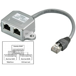 DUPLICADOR DE RED 1 RJ45 M-2XRJ45H 15cm