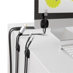 4U/ ORGANIZADOR SUJETA 3 CABLES ADHESIVO
