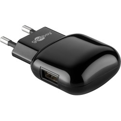 ALIMENTADOR 220V 1xUSB 2A NEGRO
