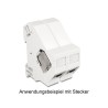PLACA PLASTICA 1xRJ45 PARA CARRIL DIN BL
