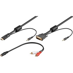 CABLE HDMI M-DVI-D 18+1 M 2MTS + AUDIO