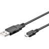 CABLE USB 2.0 M a MICRO USB 0,3M NEGRO