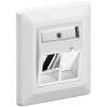 MARCO+BASTIDOR 2xRJ45 45x45 BLANCO 45º