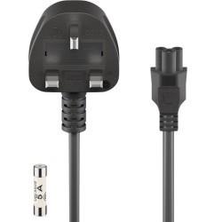 CABLE ALIMENTACION UK-TREBOL 1,8M NEGRO