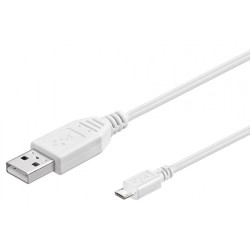 CABLE USB 2.0 M a MICRO USB 0,3M BLANCO