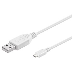 CABLE USB 2.0 M a MICRO USB 0,6M BLANCO