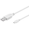 CABLE USB 2.0 M a MICRO USB 0,6M BLANCO
