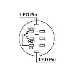 PULSADOR ANTIVANDALICO LED AZUL IP65 6V
