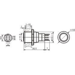 PULSADOR ANTIVANDALICO LED AZUL IP65 6V