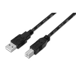 CABLE USB A-B 2.0 M-M 1MTS NEGRO