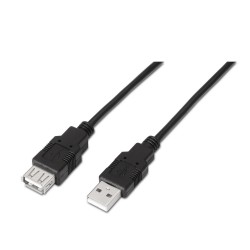 CABLE USB A 2.0 M-H 1,8MTS NEGRO