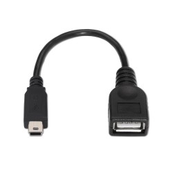 CABLE OTG USB MINI B(5P)- A HEMBRA 0,15M