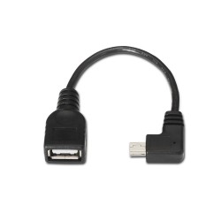 CABLE OTG USB MINI B(5P)- A HEMBRA CODO