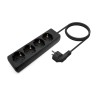 REGLETA 4 TOMAS SCHUKO SININT NEGRA 1,4M
