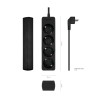 REGLETA 4 TOMAS SCHUKO SININT NEGRA 1,4M