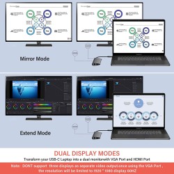 ADAPTADOR USB C M-VGA+HDMI+RJ45+3XUSB+1U
