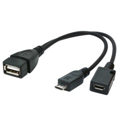 CABLE USB 2.0 H a MICRO USB M+H OTG 0,15