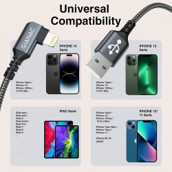 CABLE APPLE LIGHTNING Codo 90º-USB 2MTS