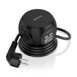 REGLETA 3 TOMAS SCHUKO+2xUSB+2xUSBc CUBO