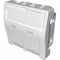 MODULO 45x45 2xRJ45 CON G-POLVO KEY BLAN