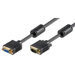 CABLE VGA M-H 2MTS NEGRO CON FERRITA