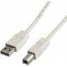 CABLE USB A-B 2.0 M-M 1,8MTS BEIGE