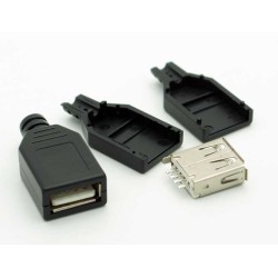 CONECTOR USB TIPO A HEMBRA SOLDAR AEREO