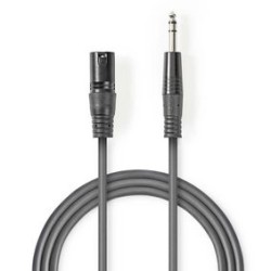 CABLE JACK 6,35 ST M-XLR3 M 1M GRIS OSCU