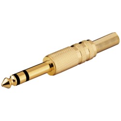 CONECTOR JACK M 6,35mm ST METAL DORADO