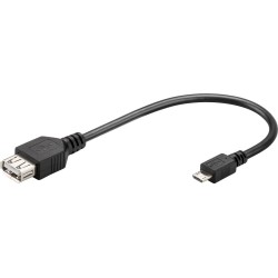 CABLE OTG USB MICRO B - A HEMBRA 0,20MTS